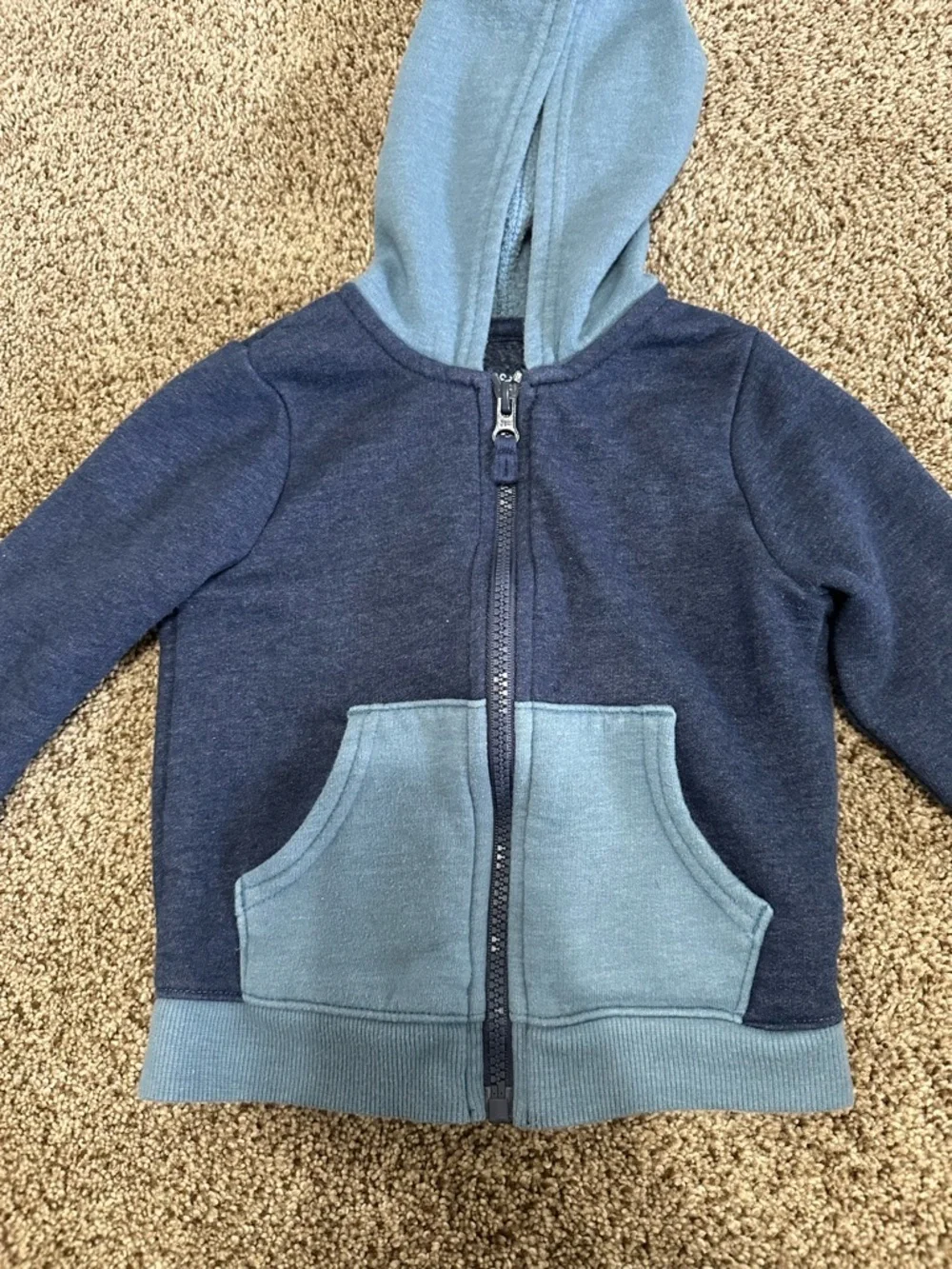Cat & Jack Navy and Light Blue Zip-Up Hoodie